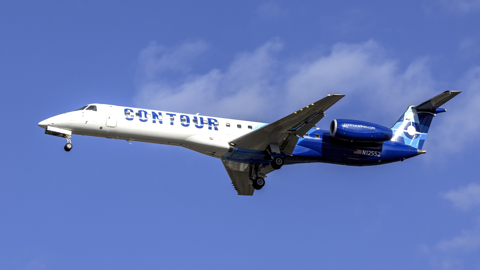 Contour Airlines regional jet landing at Baltimore-Washington in December 2024, an airline file photo
