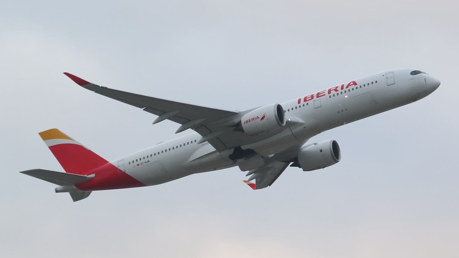 Iberia Airbus A350-900 airliner registration EC-NJM in airline colors