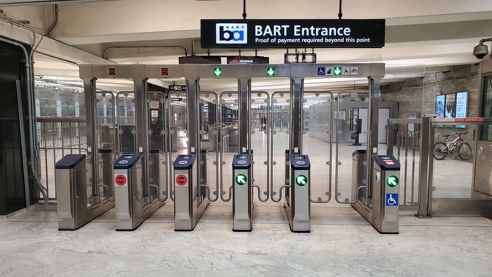BART next-generation fare gates at Civic Center station in February 2025
