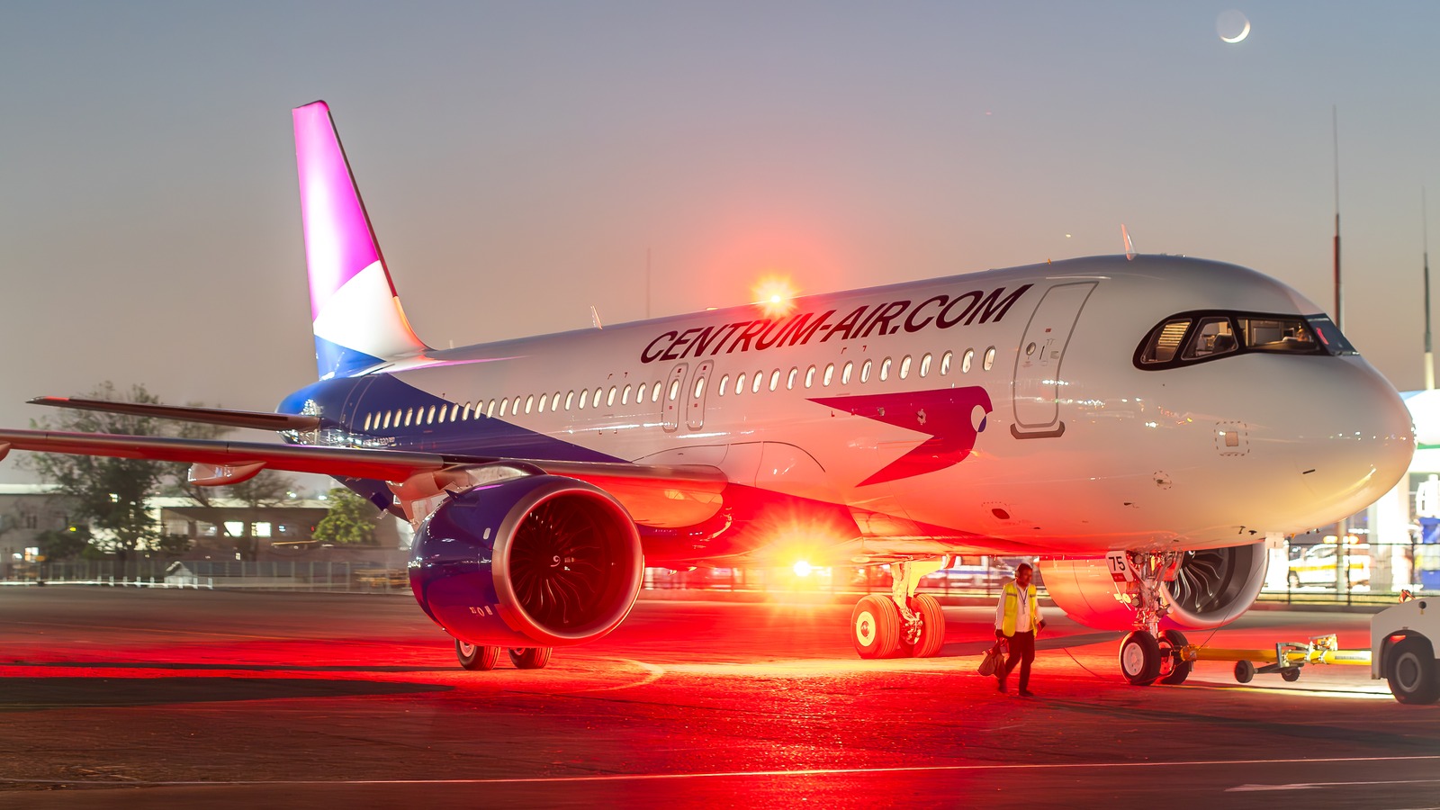 Centrum Air Airbus A320neo photographed at an airport in May 2025