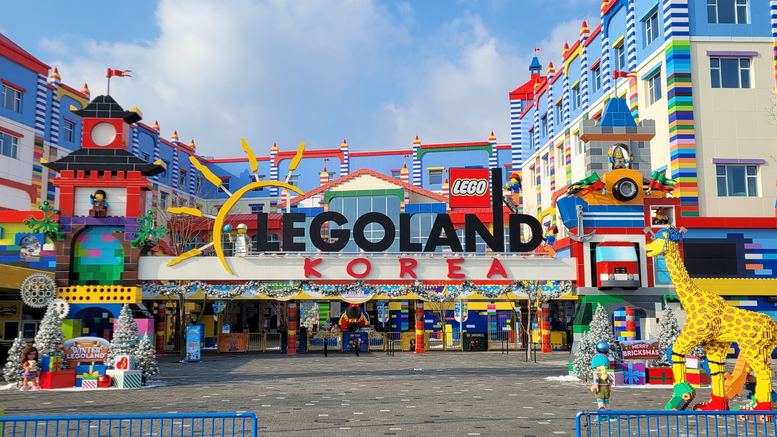 LEGOLAND Korea entrance in a December 2023 winter file photograph, not the 2026 Brick or Treat event
