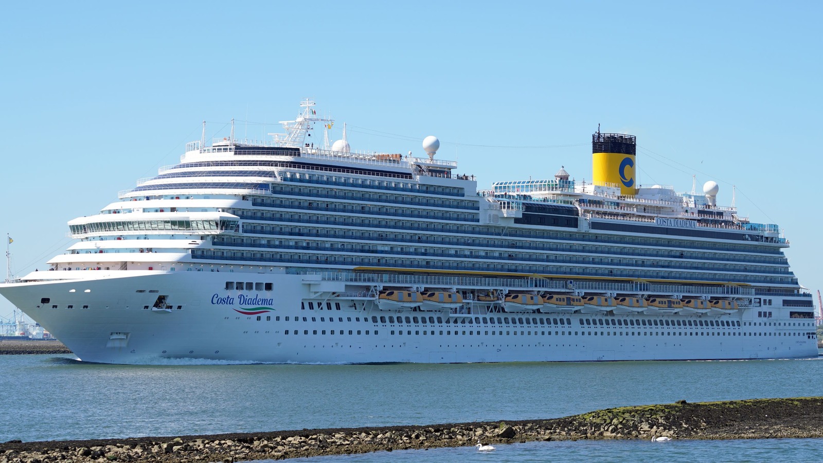 Costa Diadema cruise ship underway near Hoek van Holland in May 2025