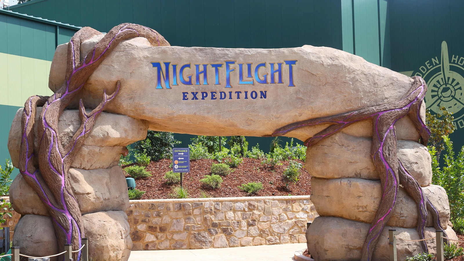 NightFlight Expedition entrance arch at Dollywood, photographed before the announced September closure