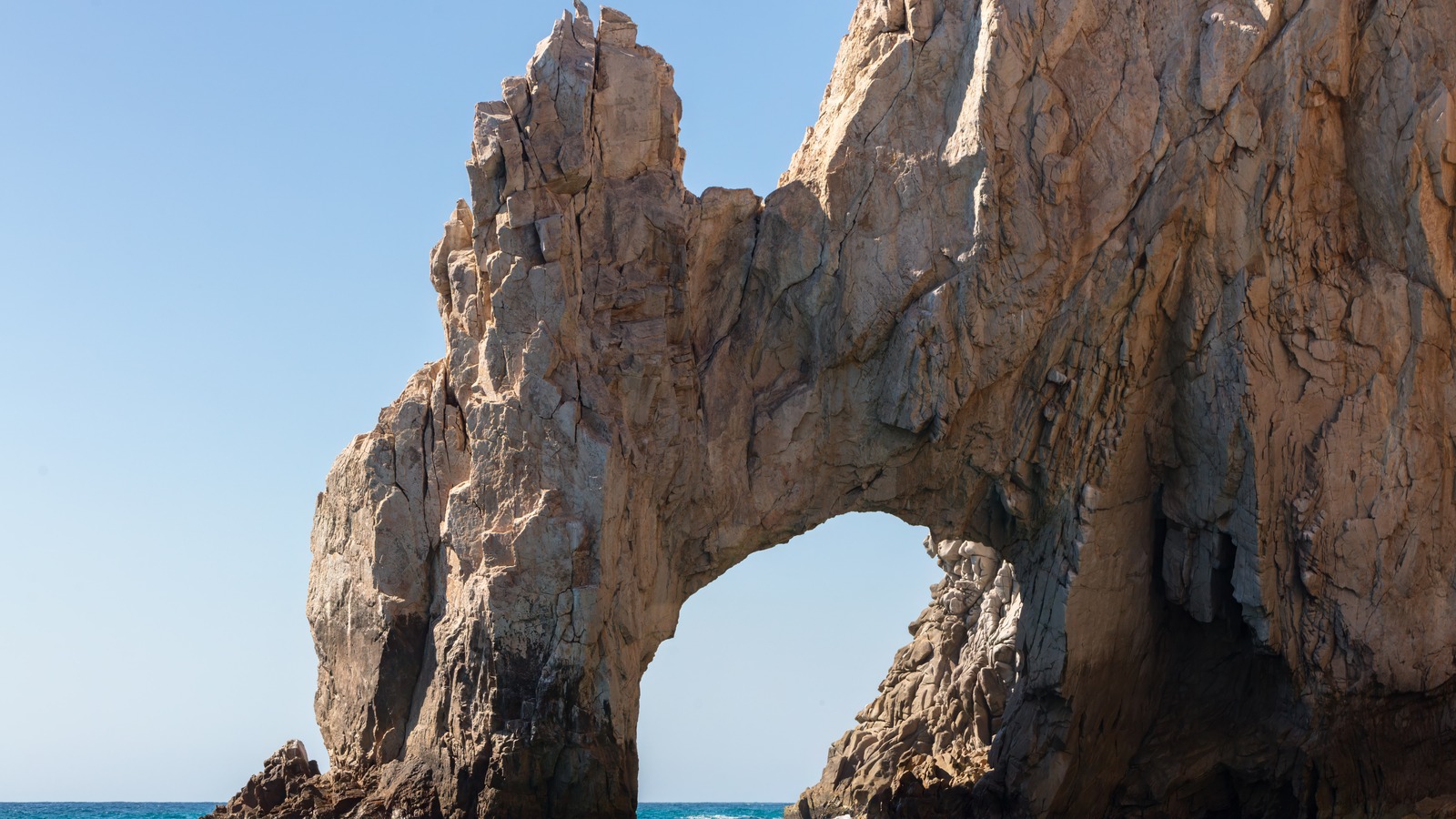 El Arco rock arch at Cabo San Lucas, Baja California Sur, under clear skies