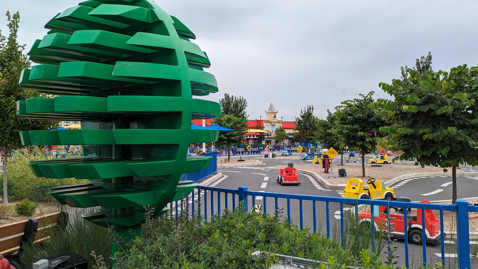 Driving School roadway and LEGO tree in LEGO City at LEGOLAND New York