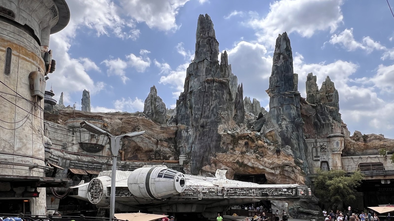 Millennium Falcon and Black Spire Outpost in Galaxy’s Edge at Disney’s Hollywood Studios