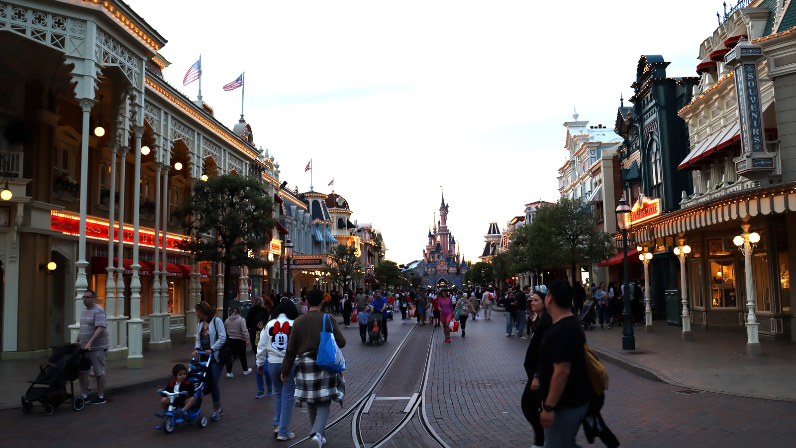 Main Street U.S.A. leading to Sleeping Beauty Castle at Disneyland Paris