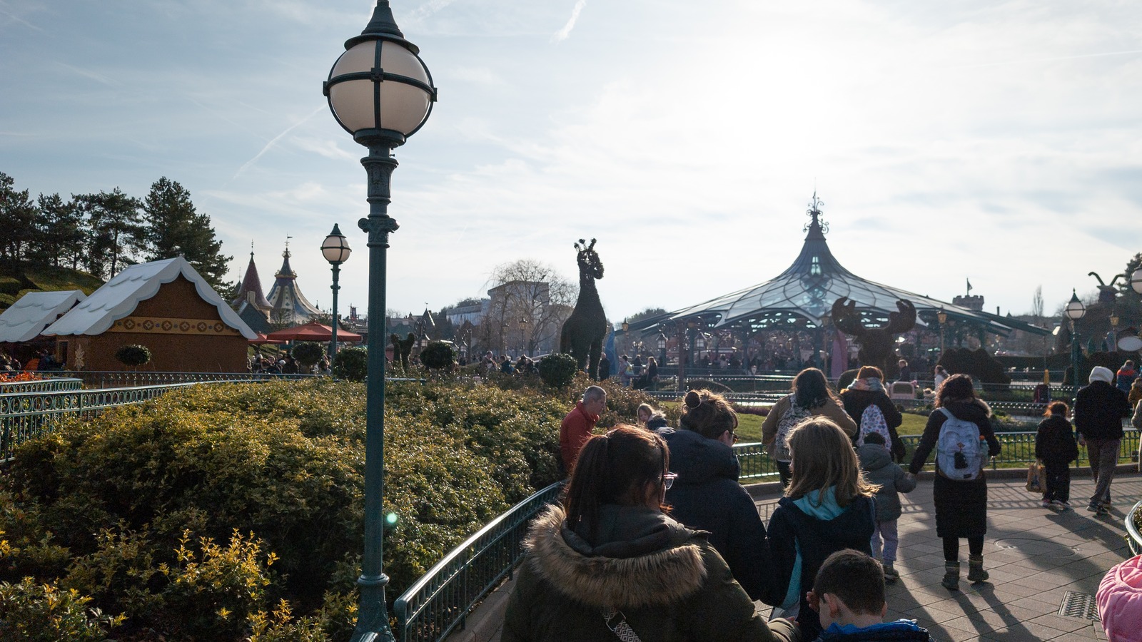 Mad Hatter’s Tea Cups pavilion and garden in Fantasyland at Disneyland Paris