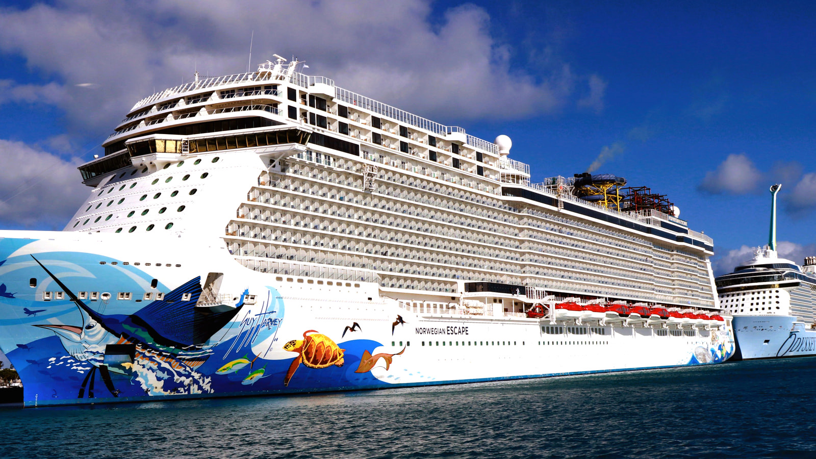 Norwegian Escape at the Royal Naval Dockyard cruise terminal in Bermuda