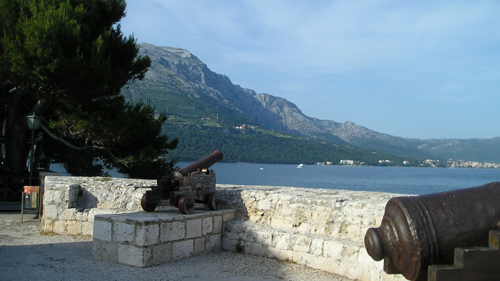 Historical photograph overlooking Korčula harbour