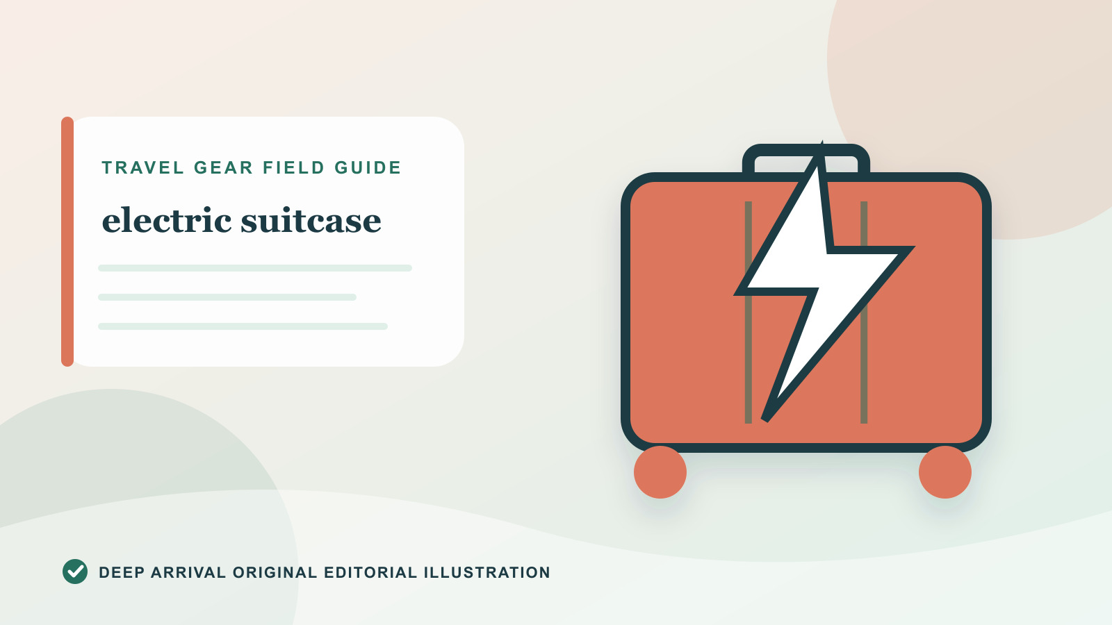 Original editorial illustration for Can Electric Suitcases Fly? Smart Luggage Rules
