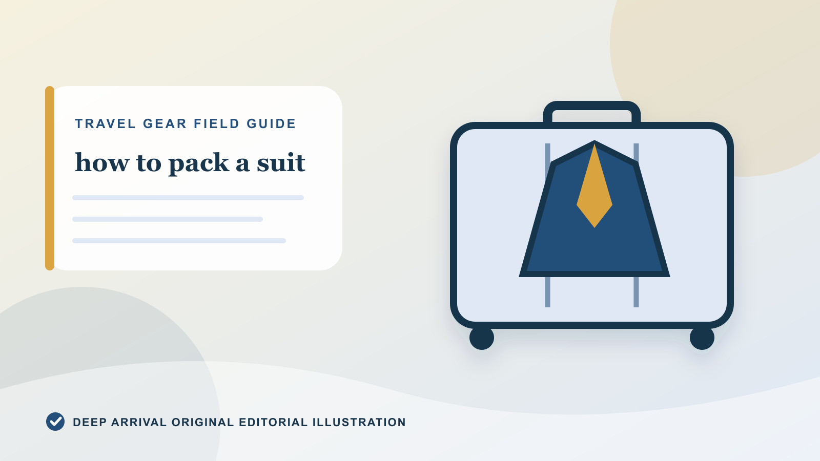 Original editorial illustration for How to Pack a Suit in a Suitcase Without Wrinkles