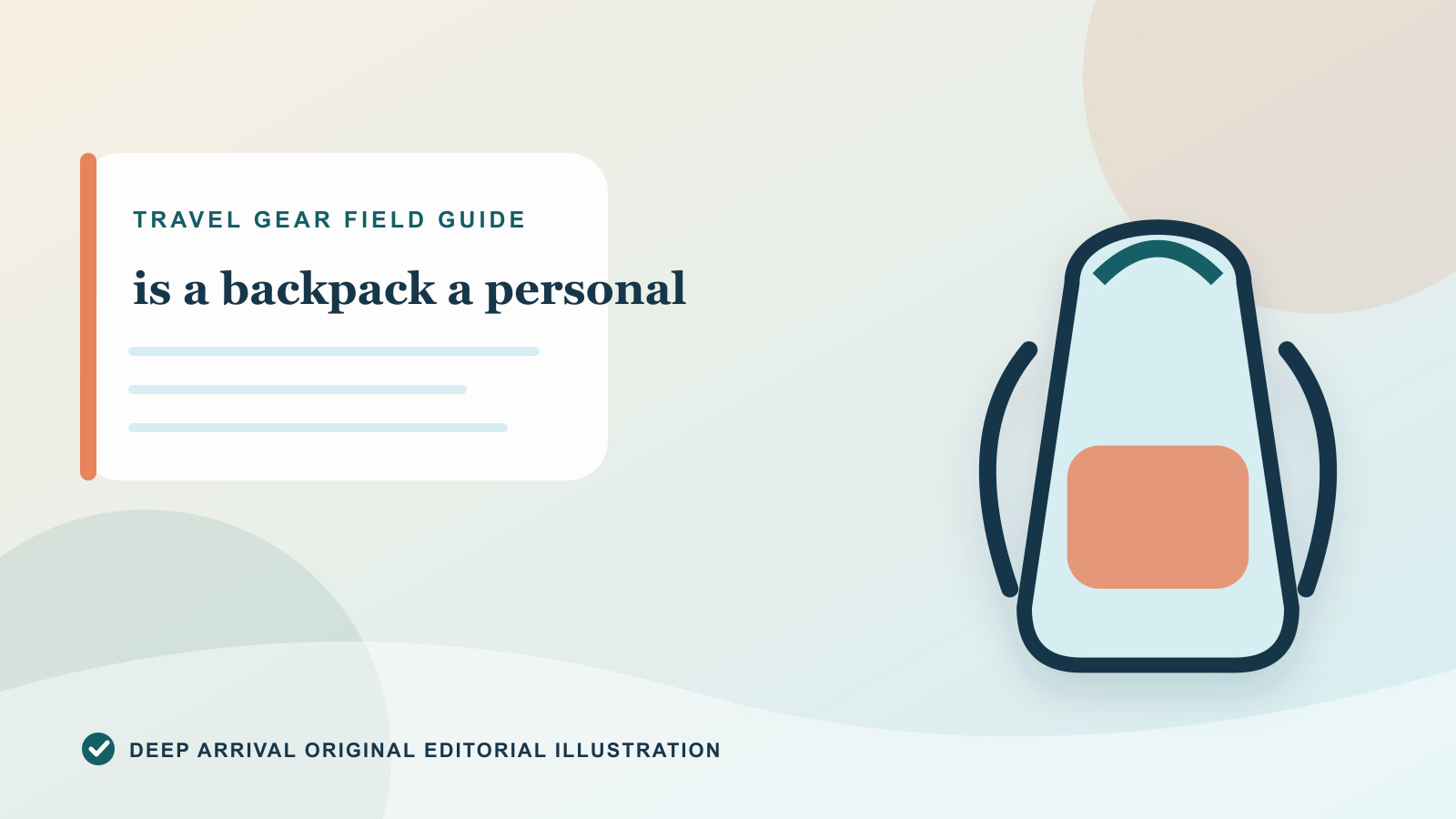 Original editorial illustration for Is a Backpack a Personal Item? Airline Size Rules