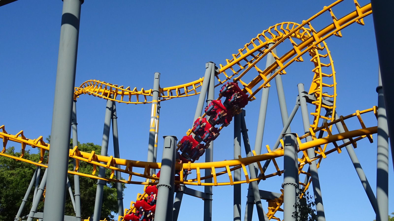 El Jaguar roller coaster track in Amazonia at Isla Magica