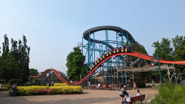 Storm Chaser roller coaster track at Kentucky Kingdom
