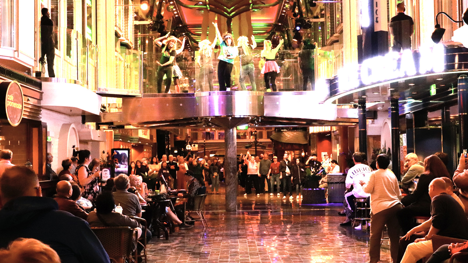 Royal Promenade party aboard Liberty of the Seas
