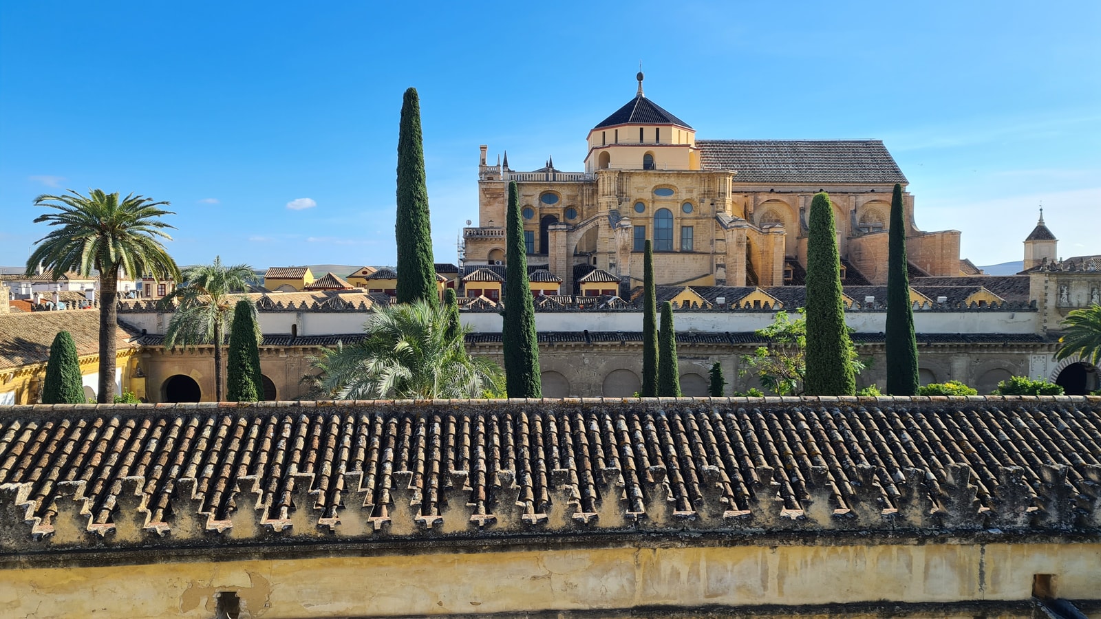 Mosque Cathedral of Córdoba across the Patio de los Naranjos
