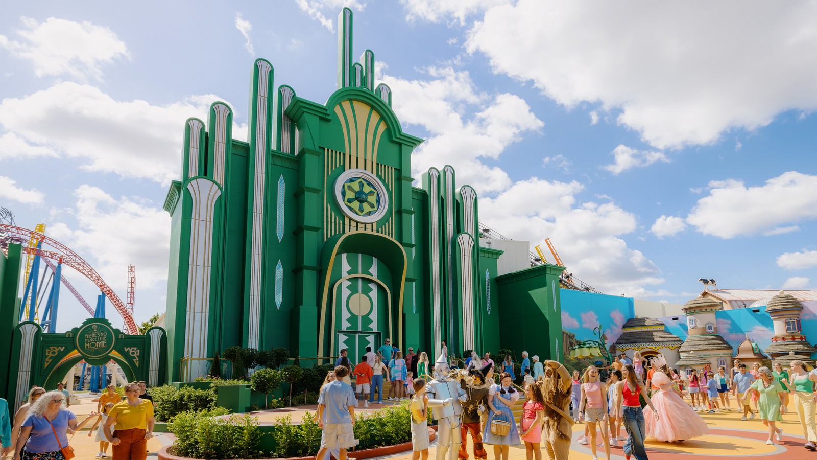 Emerald City facade in The Wizard of Oz precinct at Warner Bros. Movie World