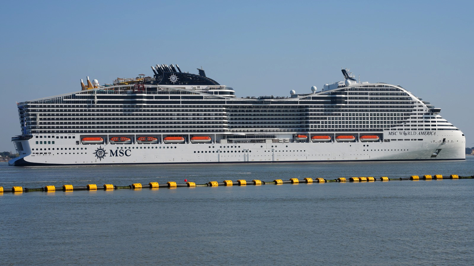 MSC World America sailing in daylight