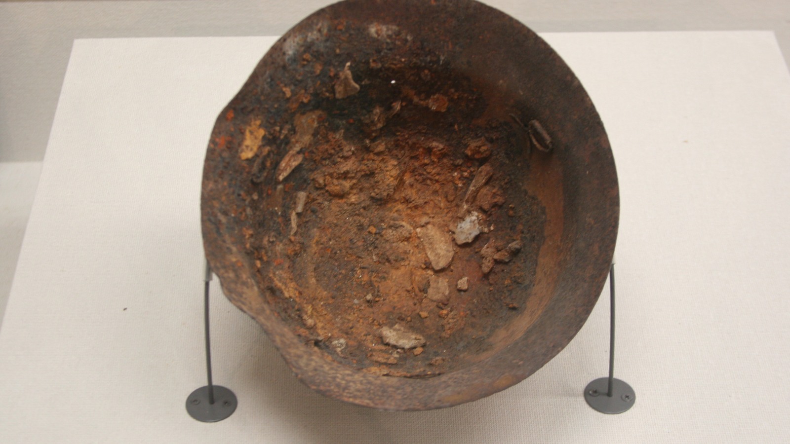 Damaged helmet displayed at the Nagasaki Atomic Bomb Museum