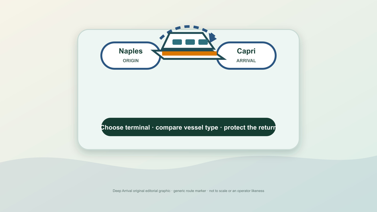 Original neutral route diagram for the passenger-ferry trip from Naples to Capri