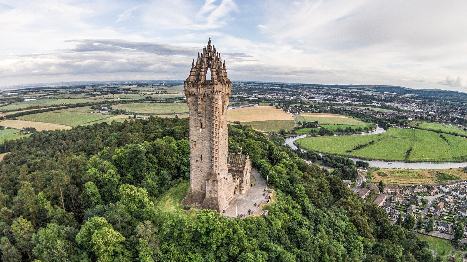 National Wallace Monument rising above Abbey Craig in Stirling