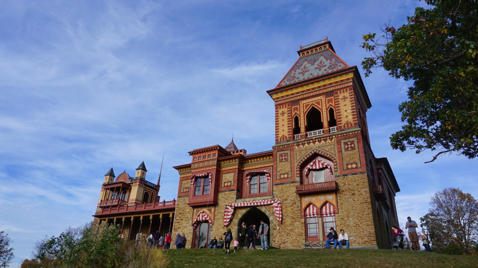 Close exterior view of Frederic Church's Persian inspired house at Olana.