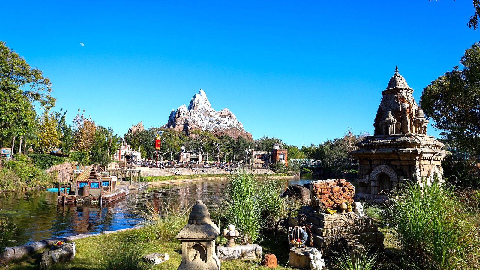Expedition Everest beyond the lake and Asia landscape at Disney's Animal Kingdom in Florida