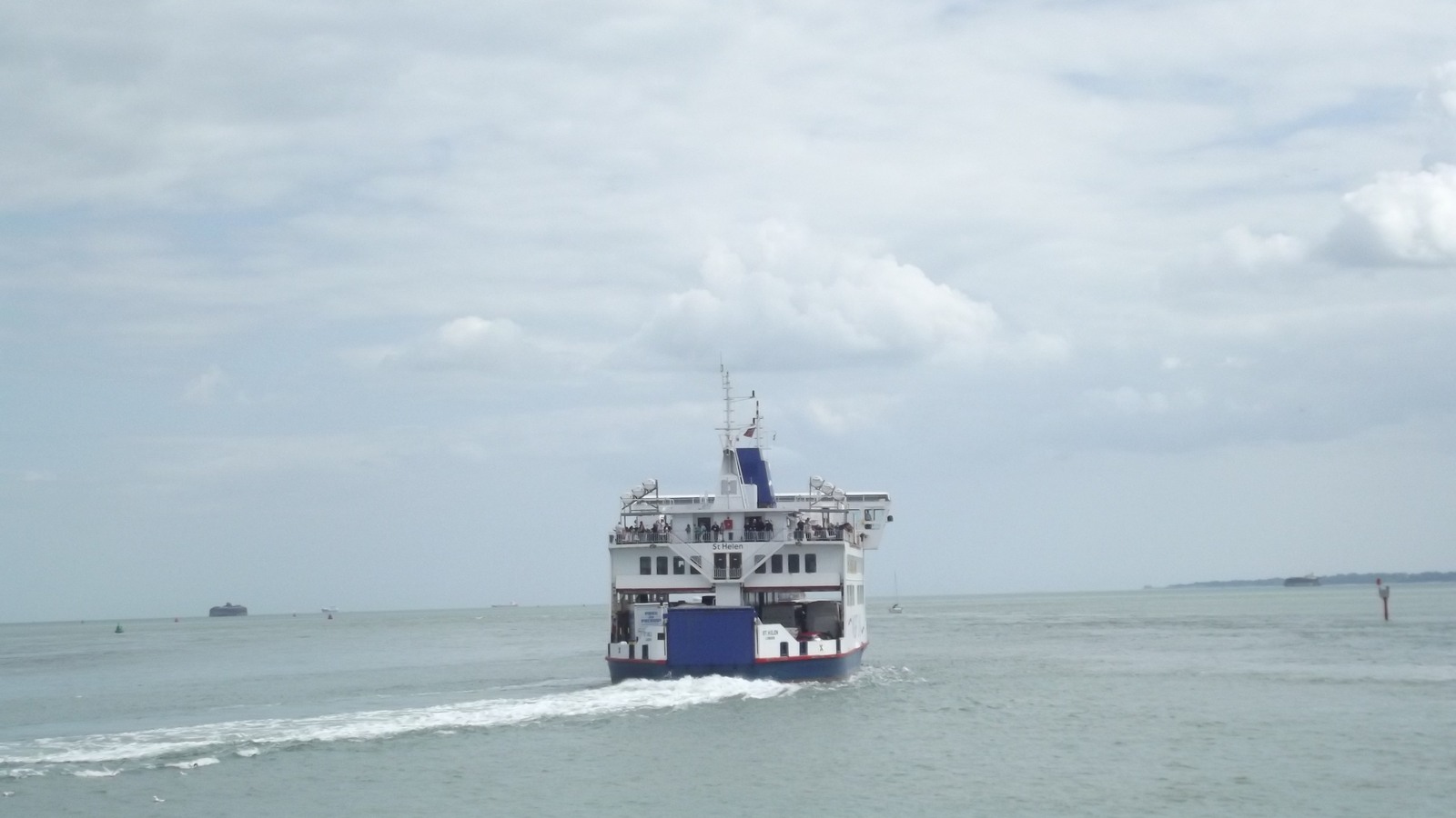 Historical photograph of a Wightlink ferry leaving Portsmouth Harbour