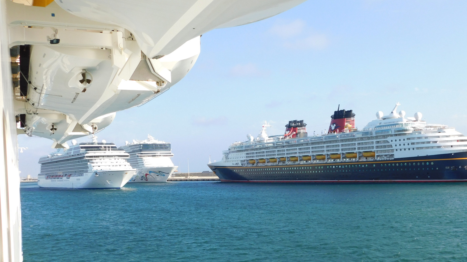 Cruise ships in the harbor at Civitavecchia, Italy