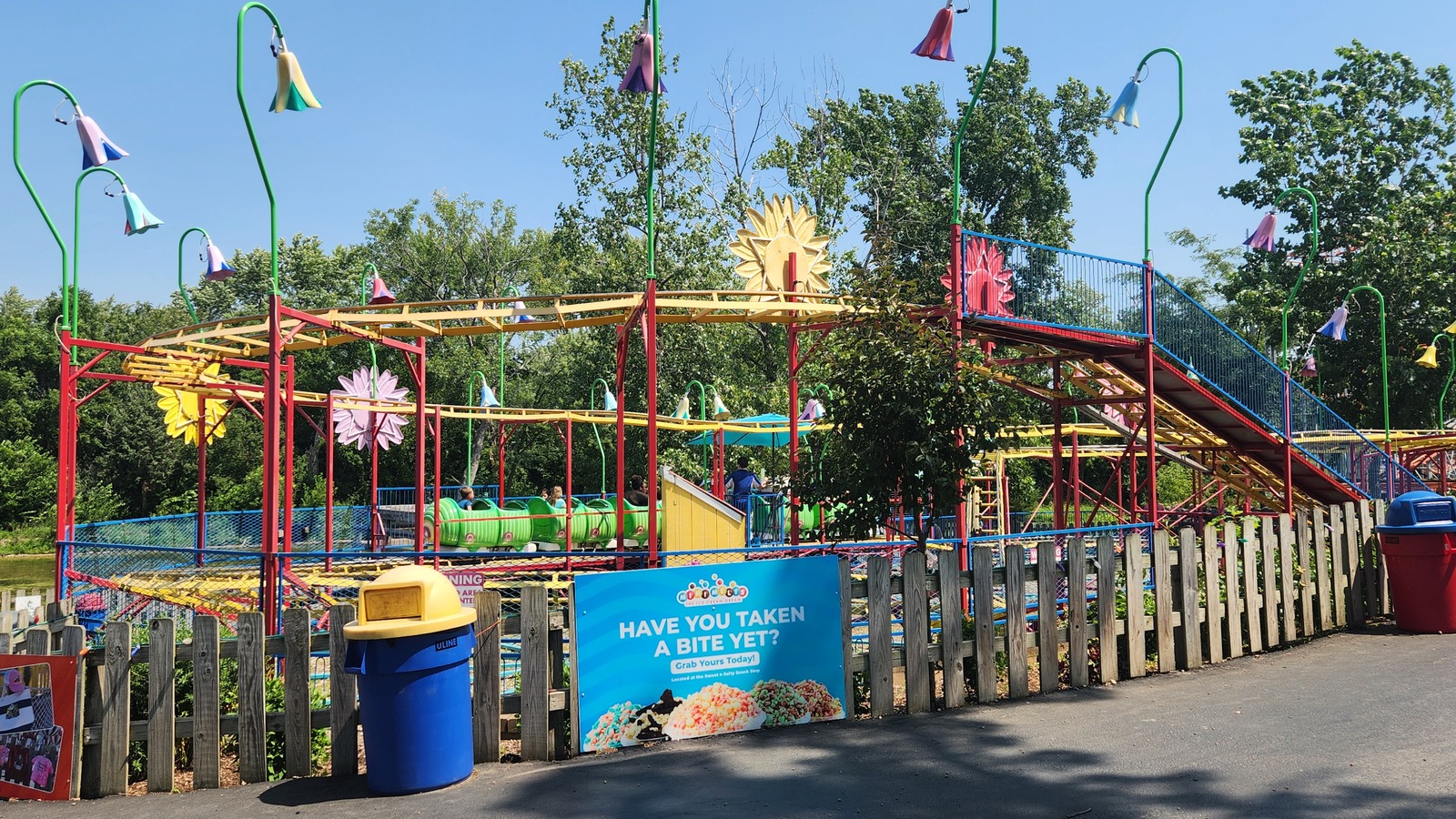 Wacky Worm coaster track and green train