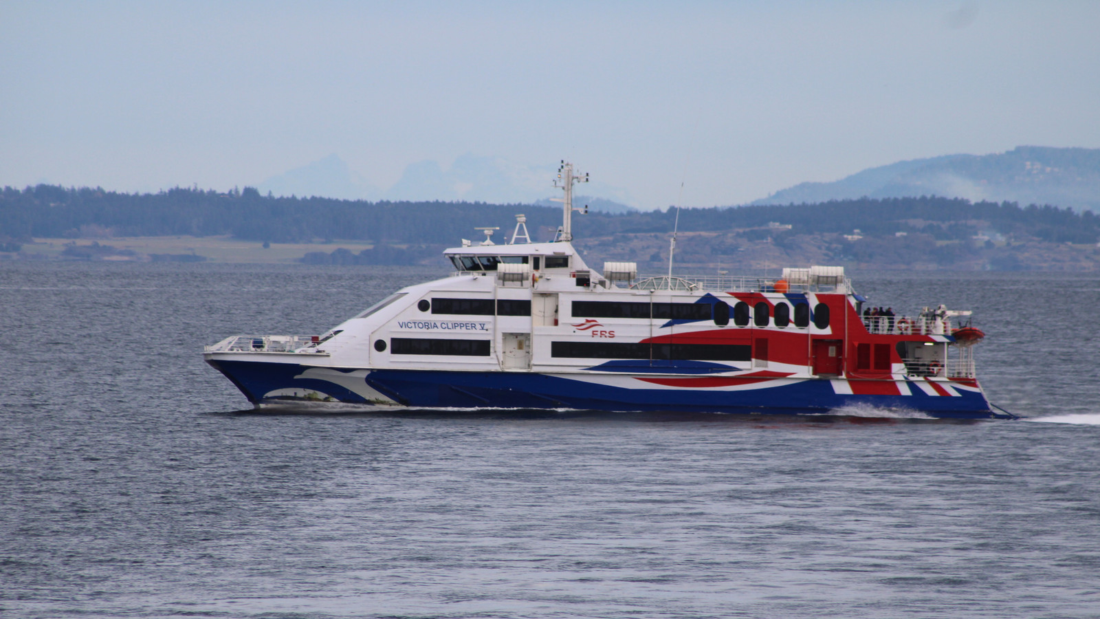 Victoria Clipper passenger ferry crossing the Salish Sea