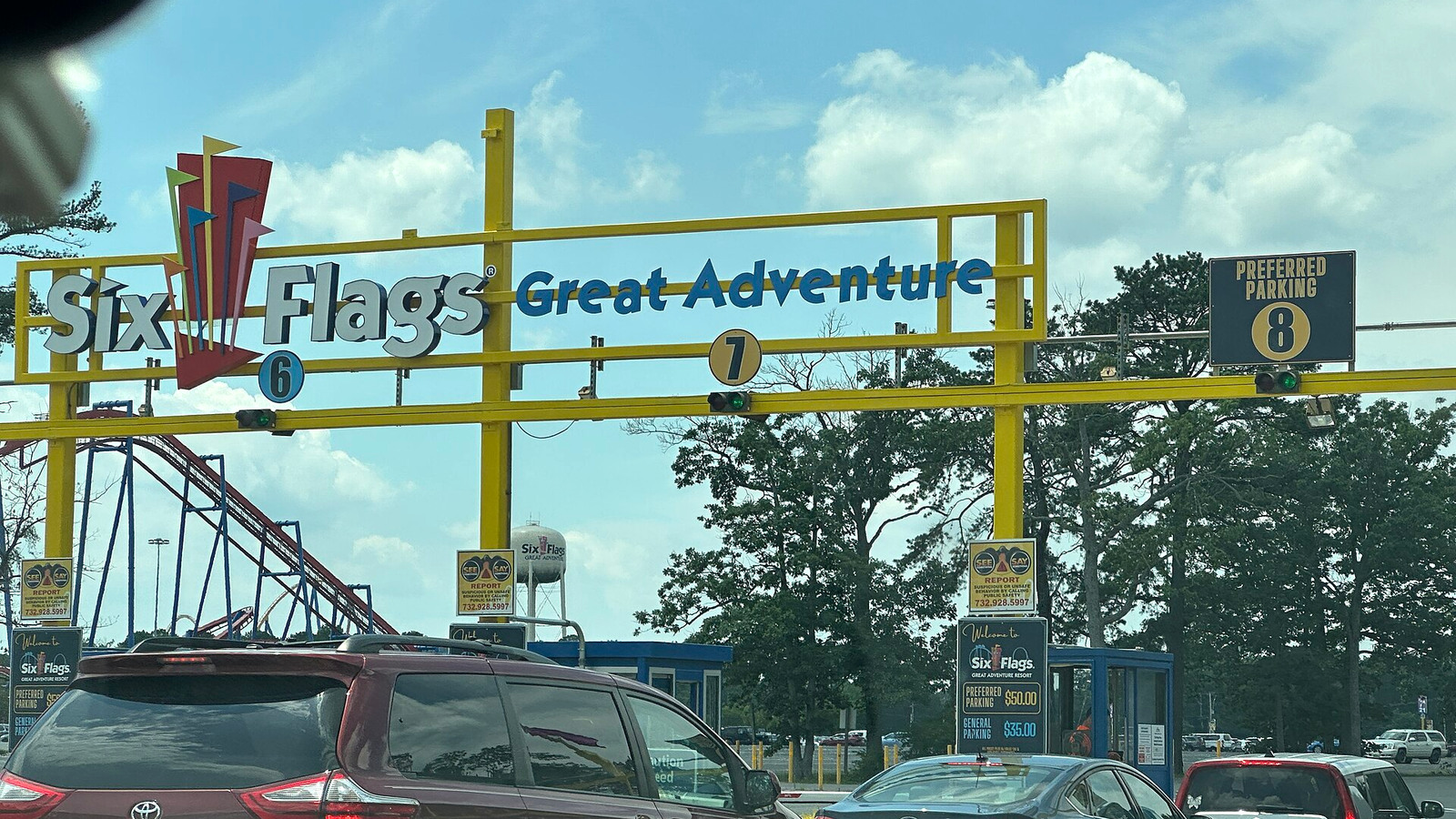 Six Flags Great Adventure entrance and park setting