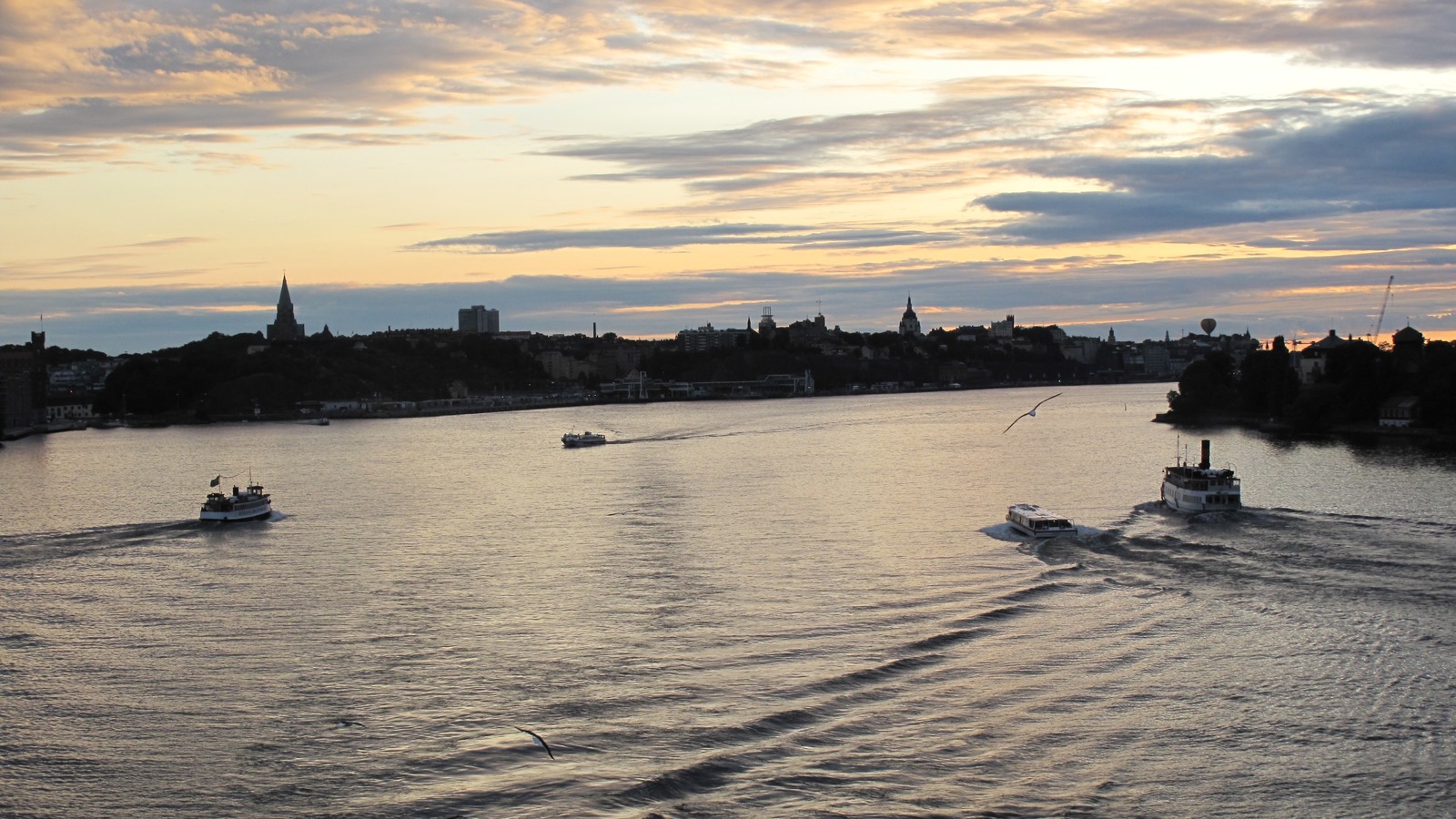 Historical view of Stockholm harbour from a ferry to Turku
