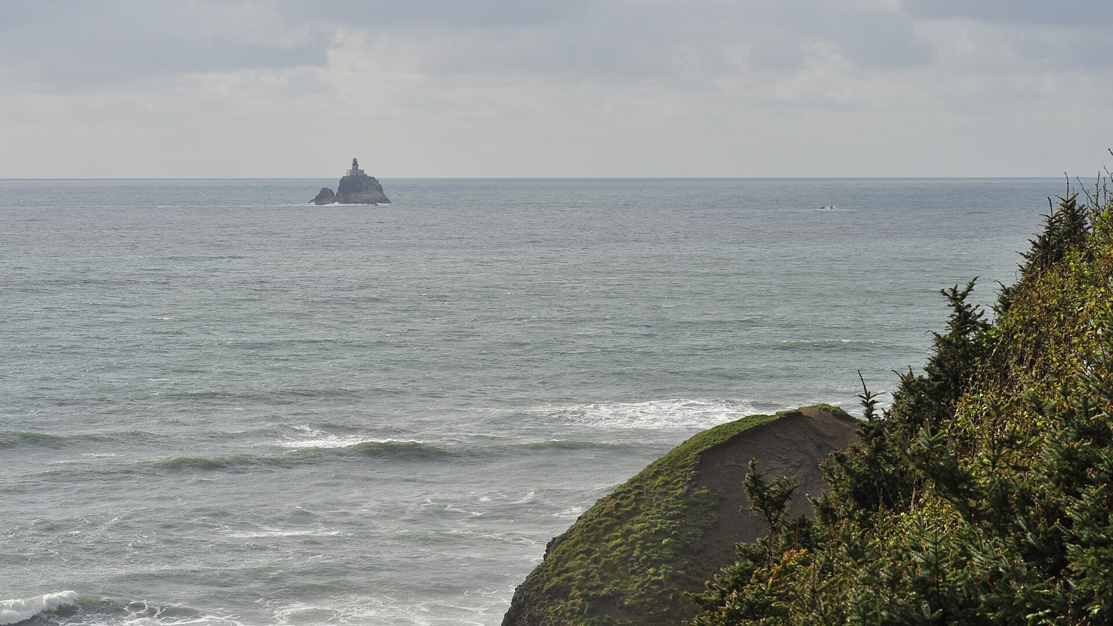 Tillamook Rock Lighthouse seen from Ecola State Park, a ranked stop in this local guide