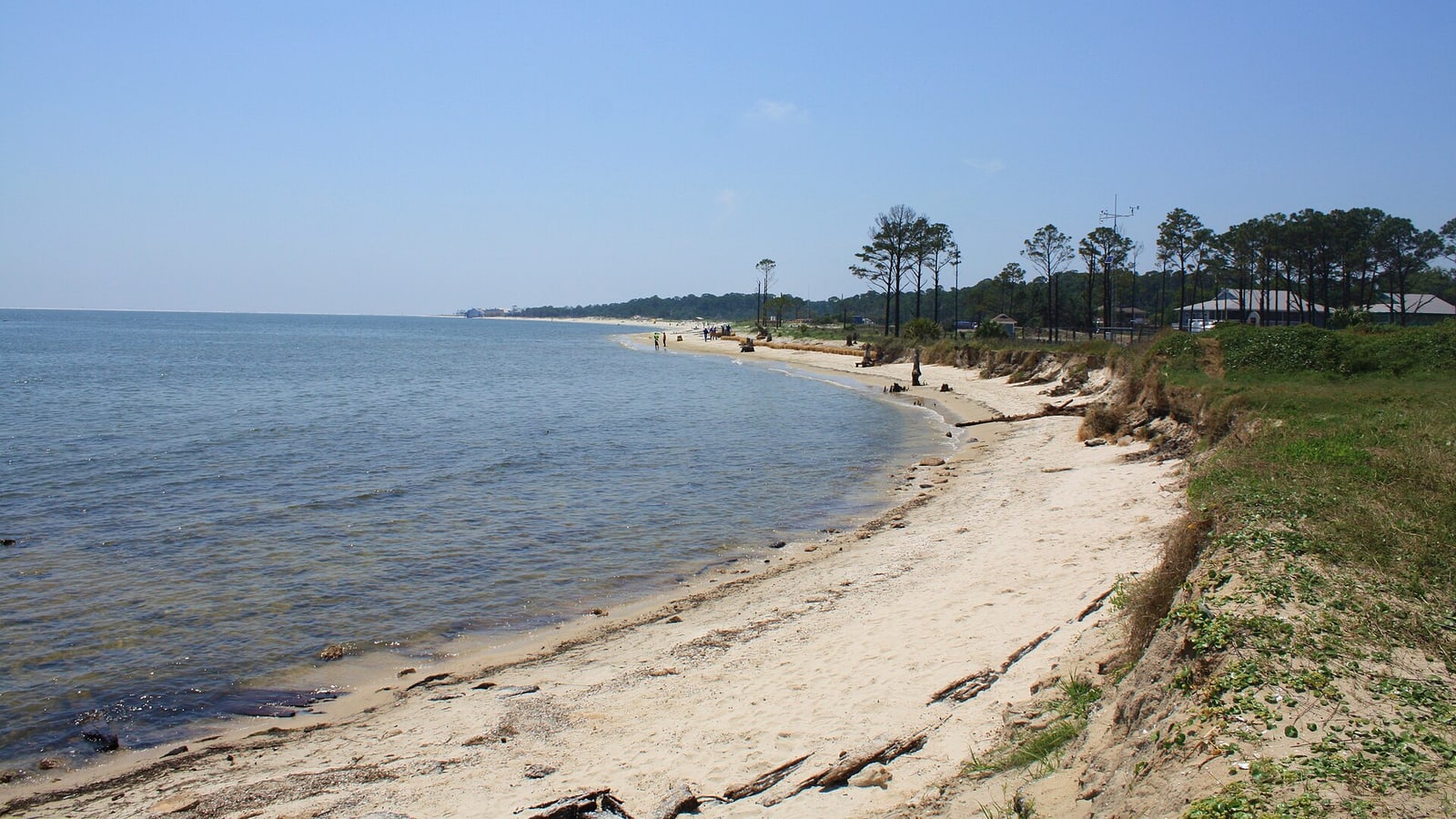 Dauphin Island shoreline near Fort Gaines at the entrance to Mobile Bay