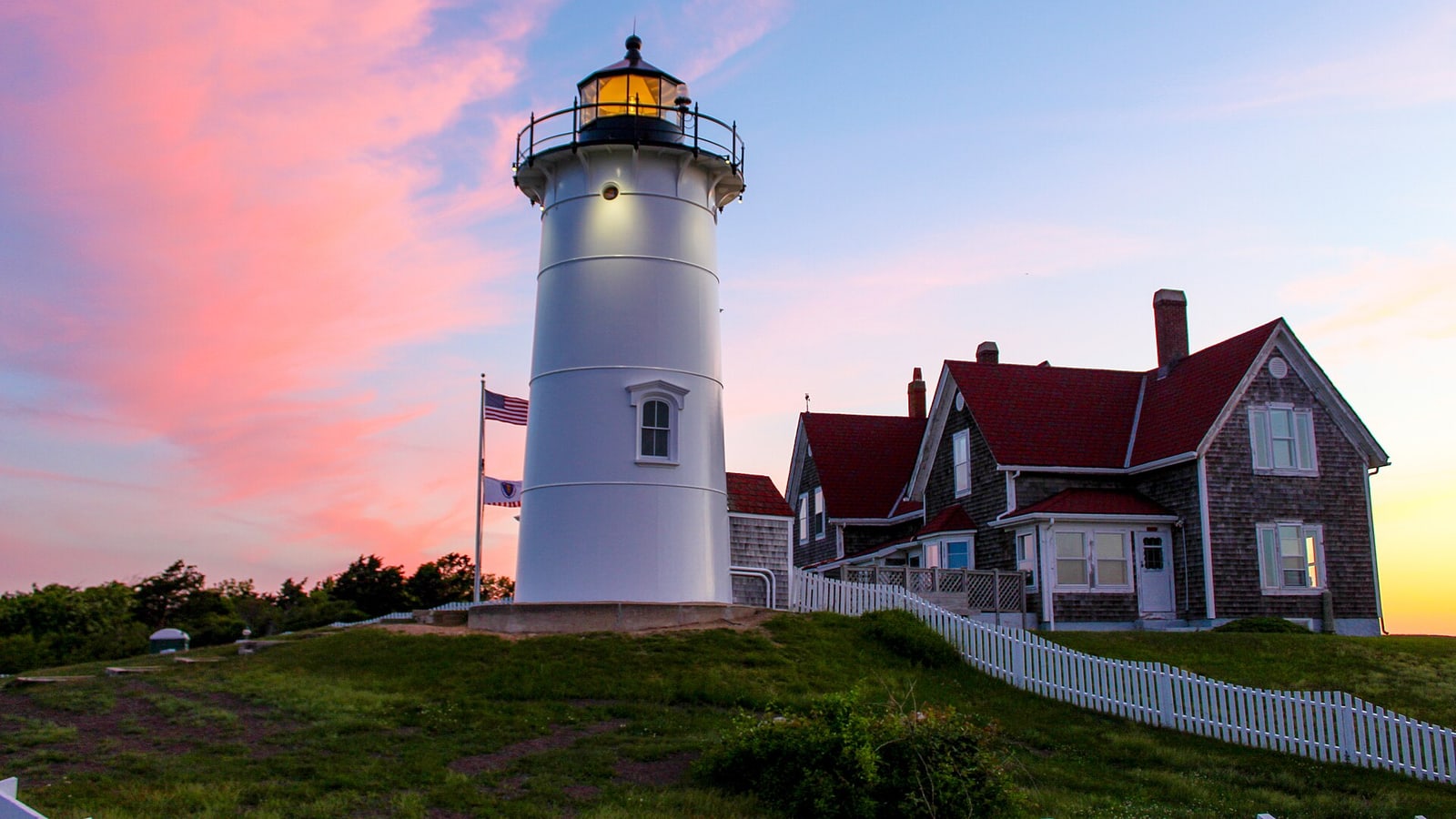 Nobska Light and the coast in Falmouth, Massachusetts