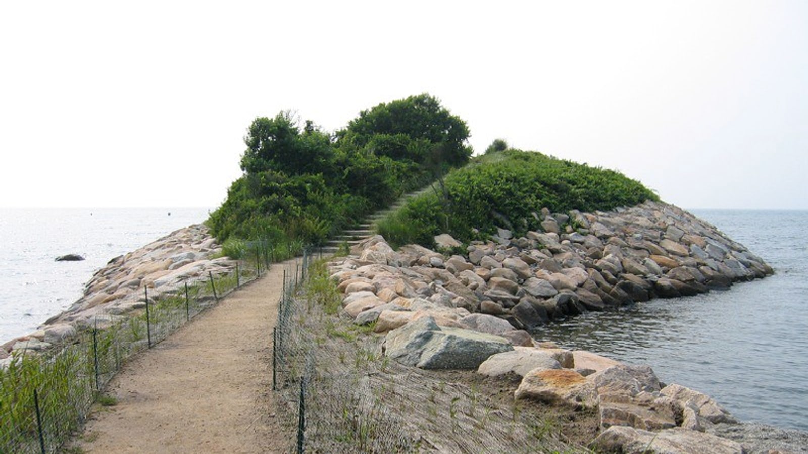 The narrow coastal approach to the Knob at Quissett Harbor