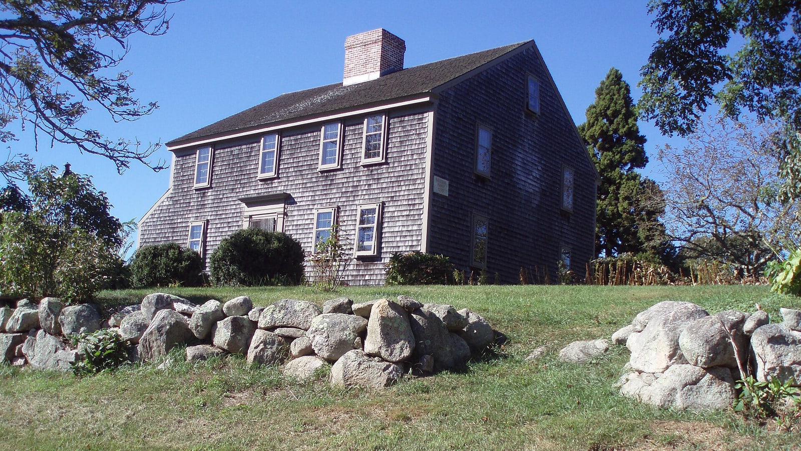 Fields and historic farm setting at Bourne Farm in Falmouth