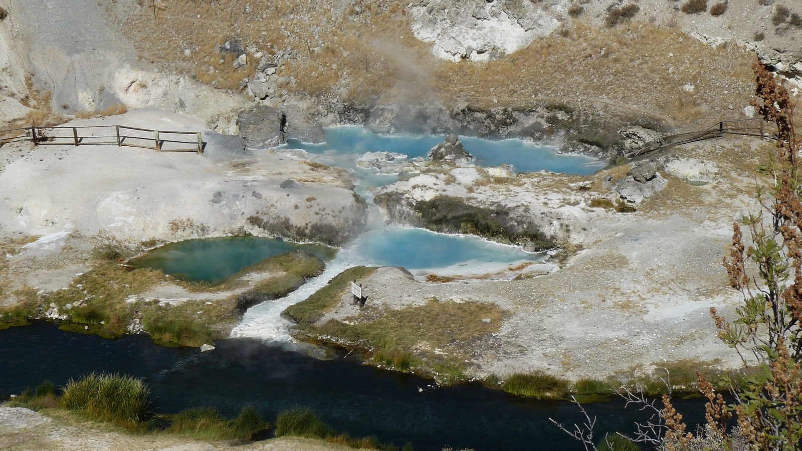 Steam and mineral pools at Hot Creek Geological Site