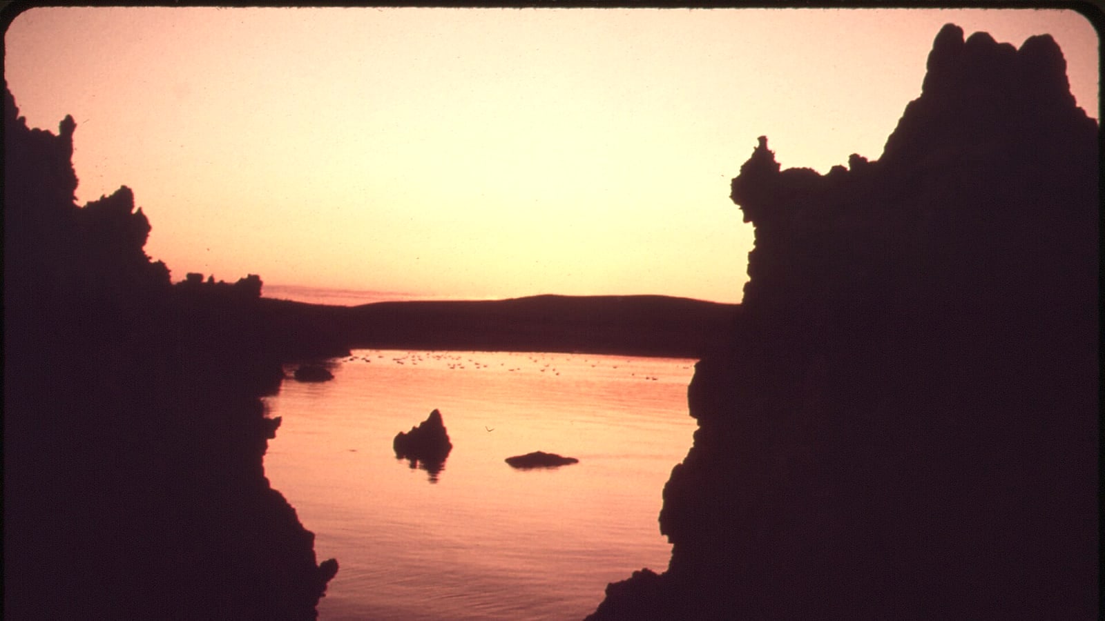 Tufa towers rising beside Mono Lake in California