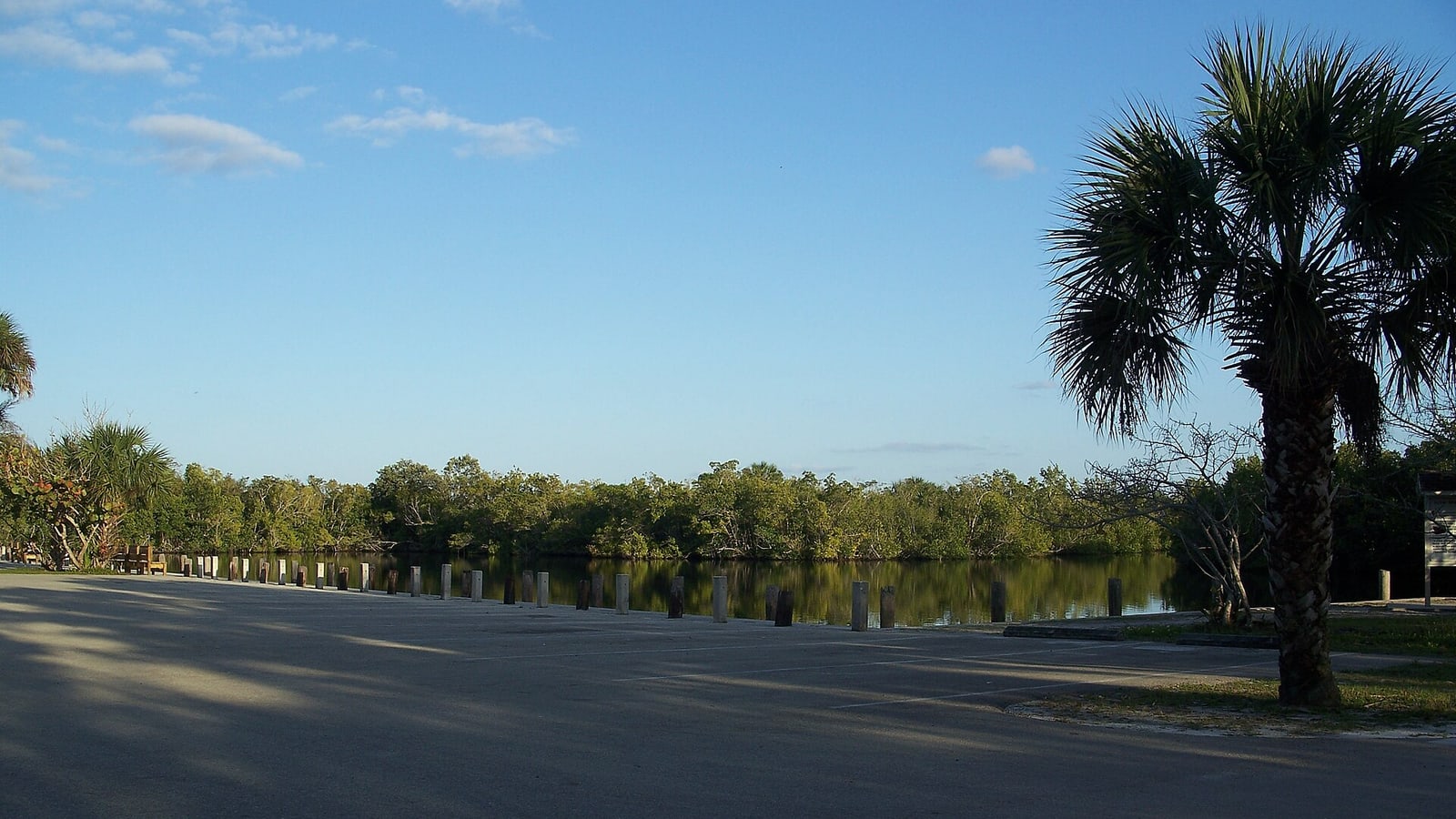Palm-lined waterway at Collier Seminole State Park near Marco Island