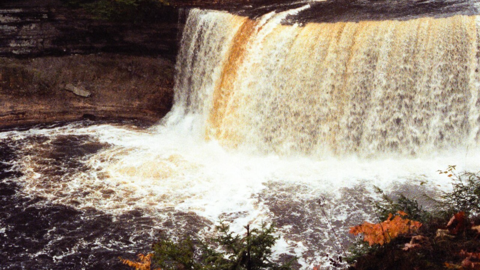 Upper Tahquamenon Falls surrounded by forest