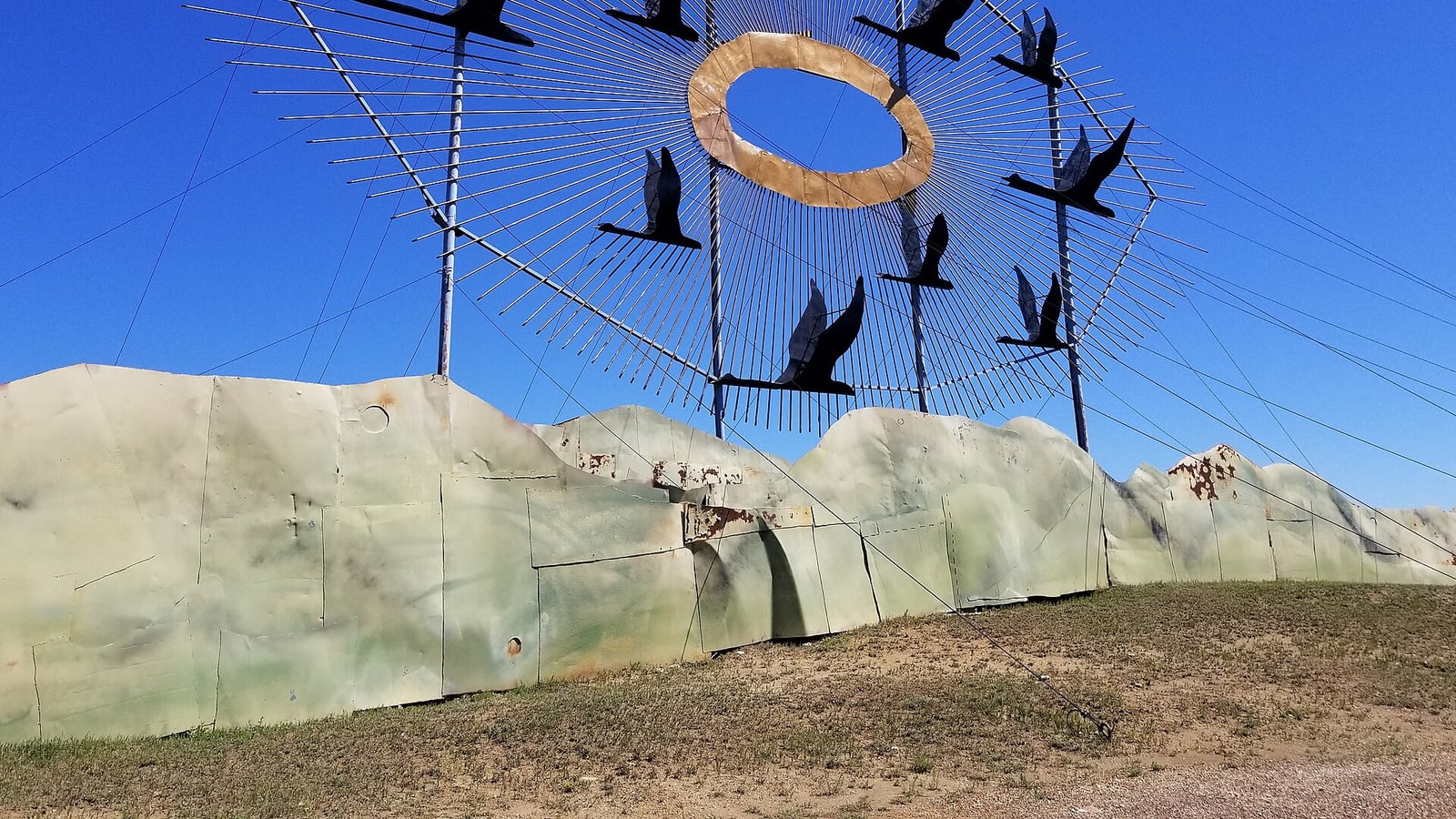 Geese in Flight sculpture Enchanted Highway near North Dakota