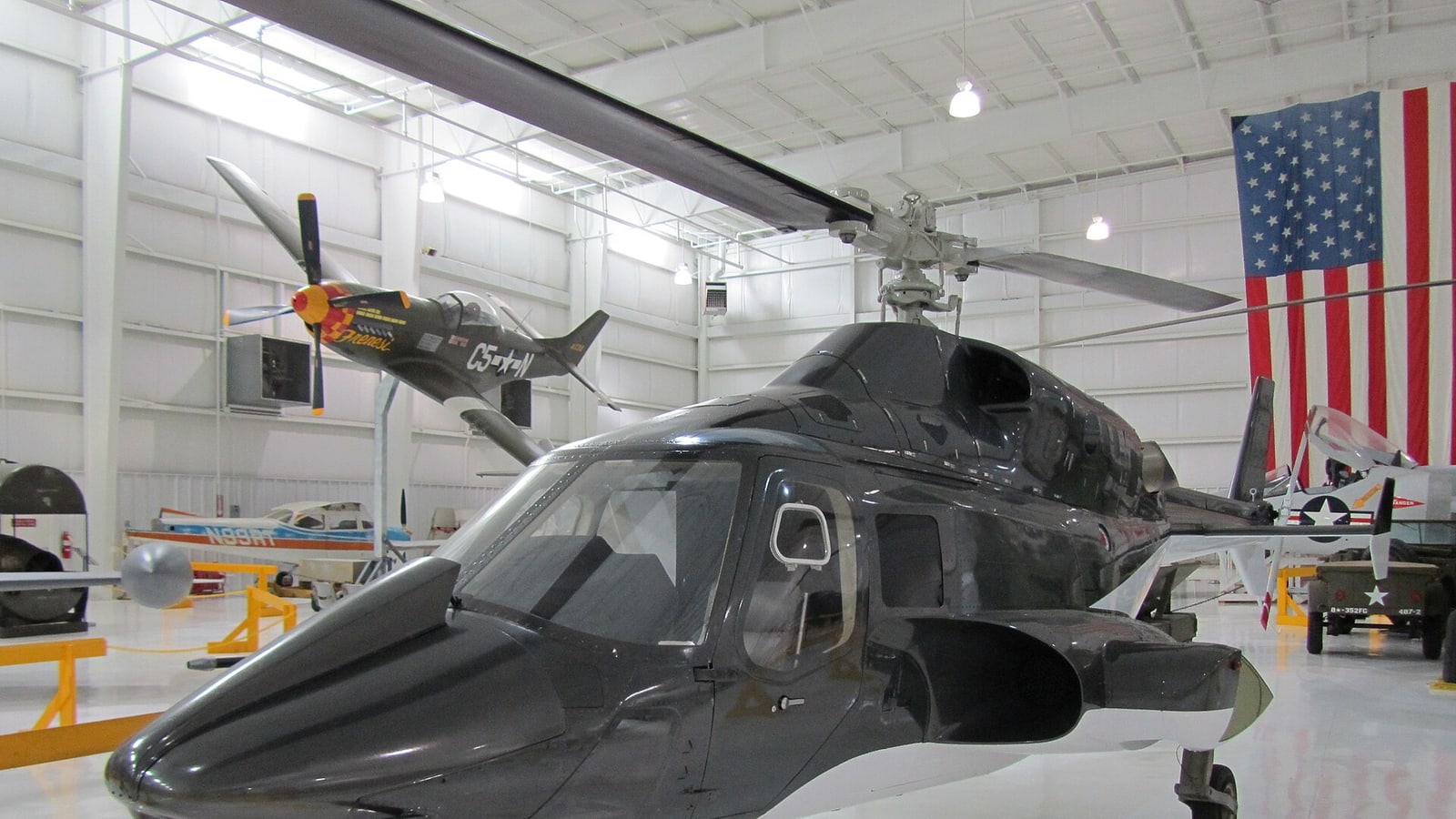 Historic aircraft displayed inside the Tennessee Museum of Aviation in Sevierville Tennessee