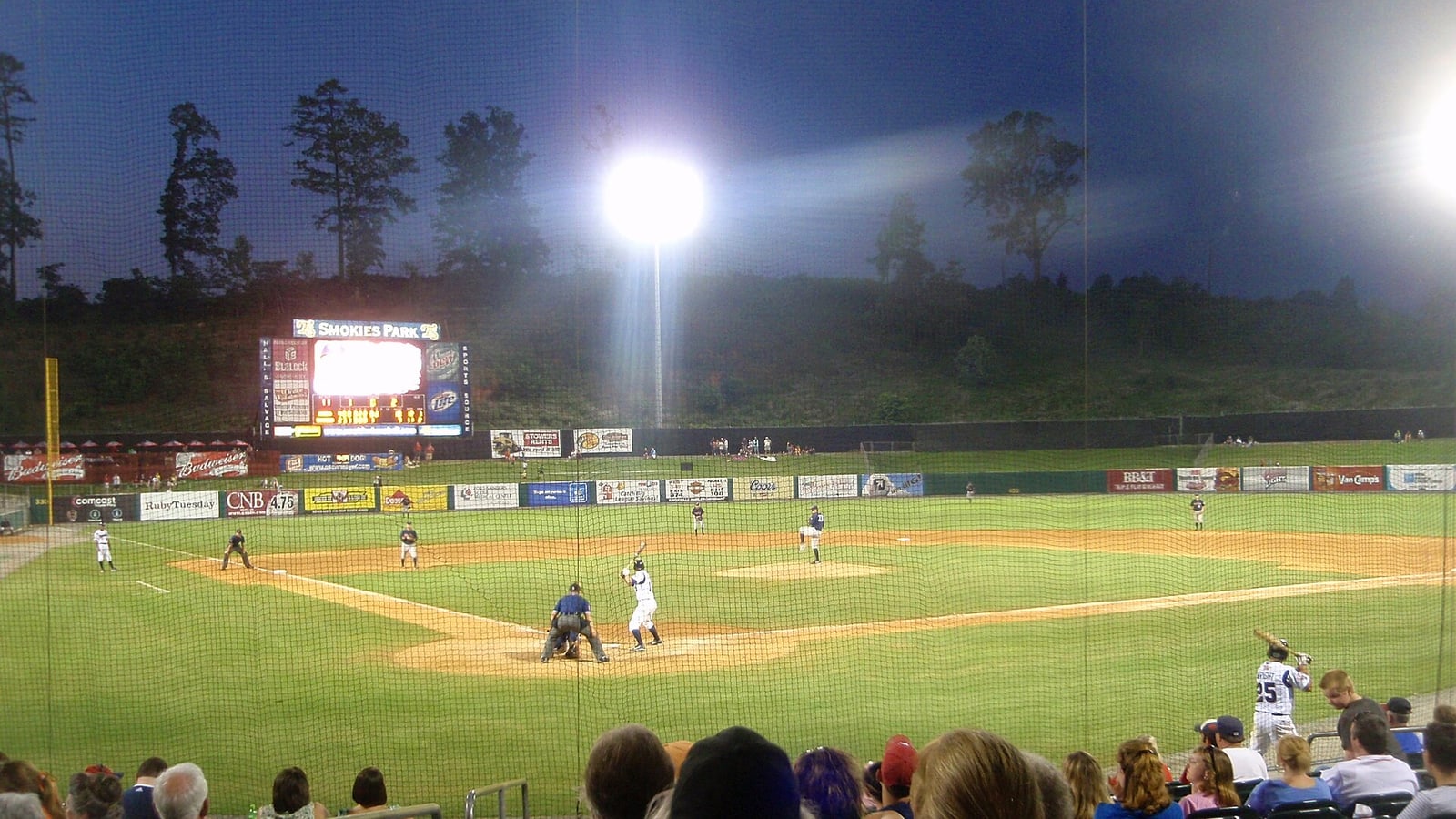 Baseball diamond and grandstand at Smokies Stadium near Sevierville Tennessee