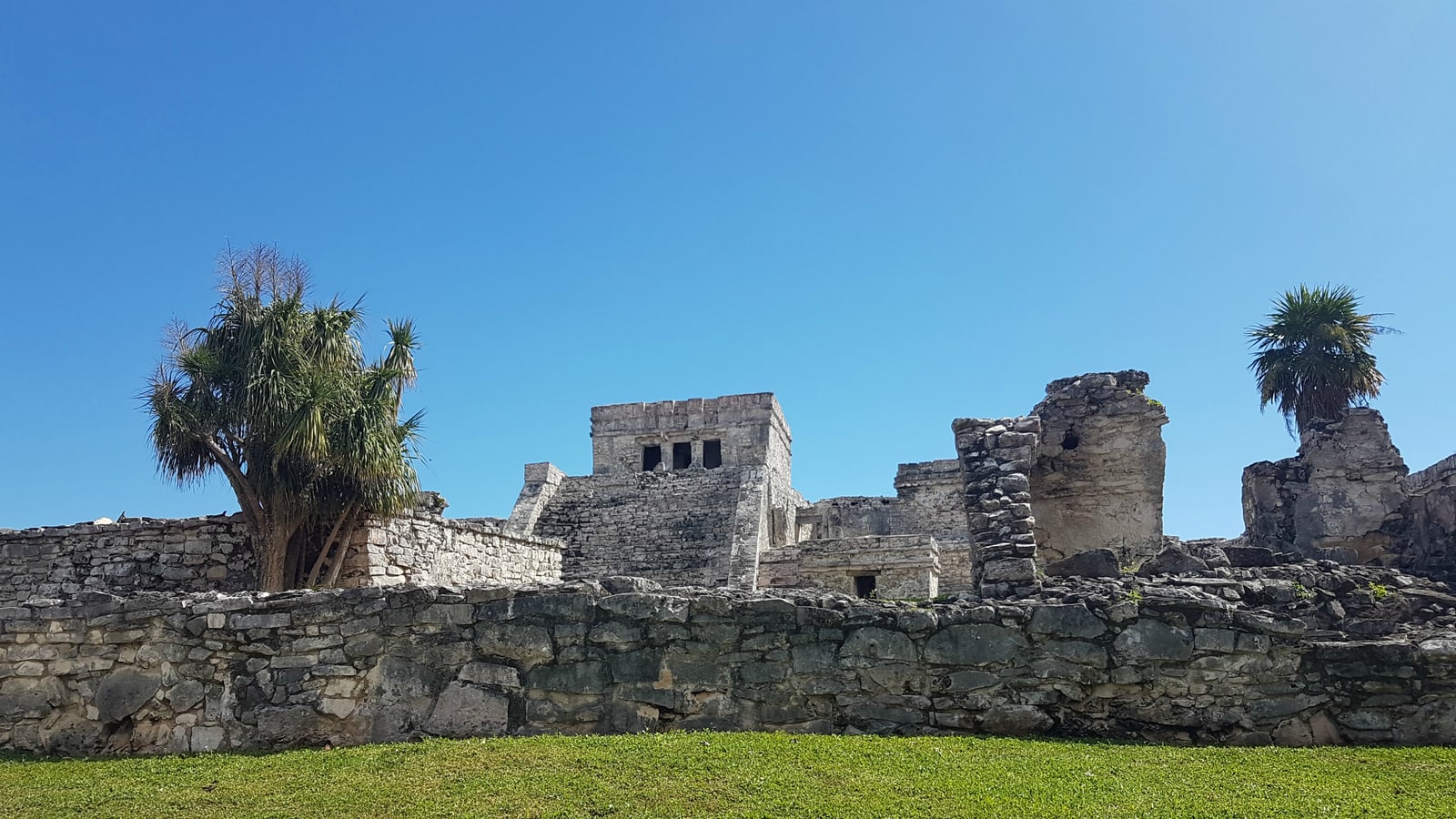 El Castillo and coastal walls at the Tulum archaeological zone in Quintana Roo Mexico