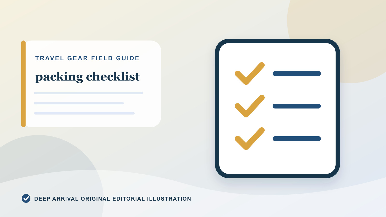 Original editorial illustration for Vacation Packing Checklist by Trip Type