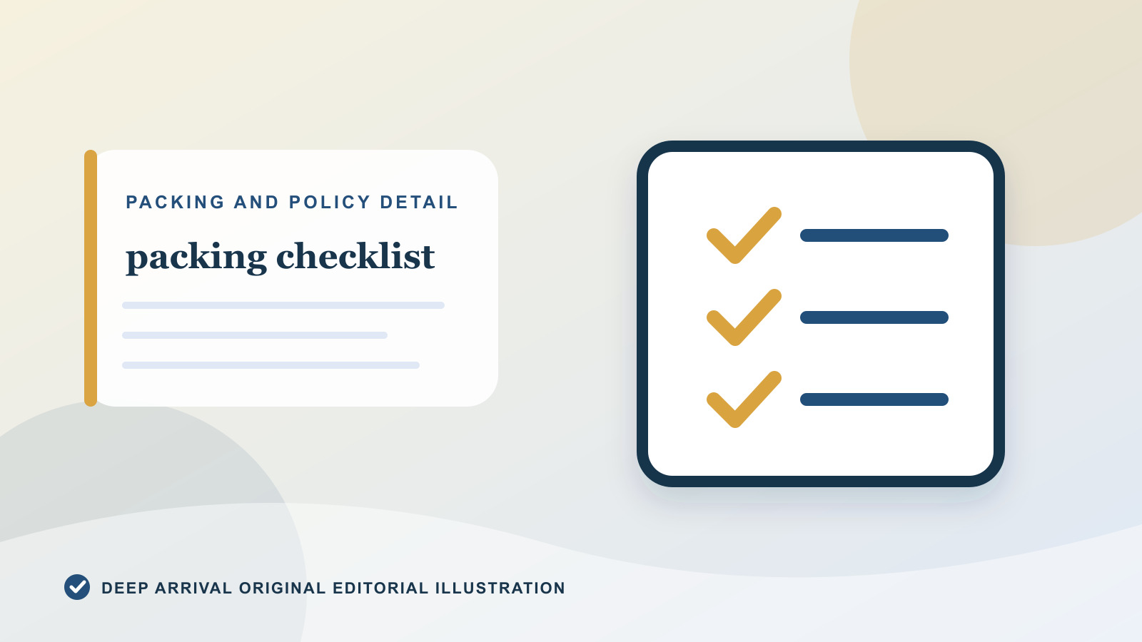 Supporting editorial diagram for Vacation Packing Checklist by Trip Type