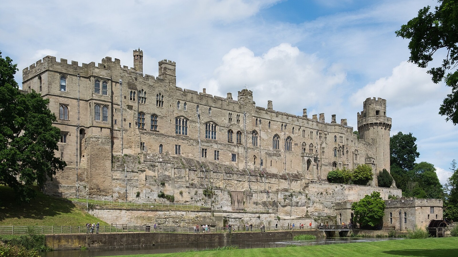 South east facade and lawns at Warwick Castle